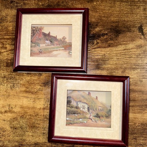 Vintage Pair of John Ellam Studios Framed De'coupage Art - Picture 14 of 15